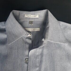 Geoffrey Beene SZ 15.5 French Cuff Grey Button Up Men's Shirt